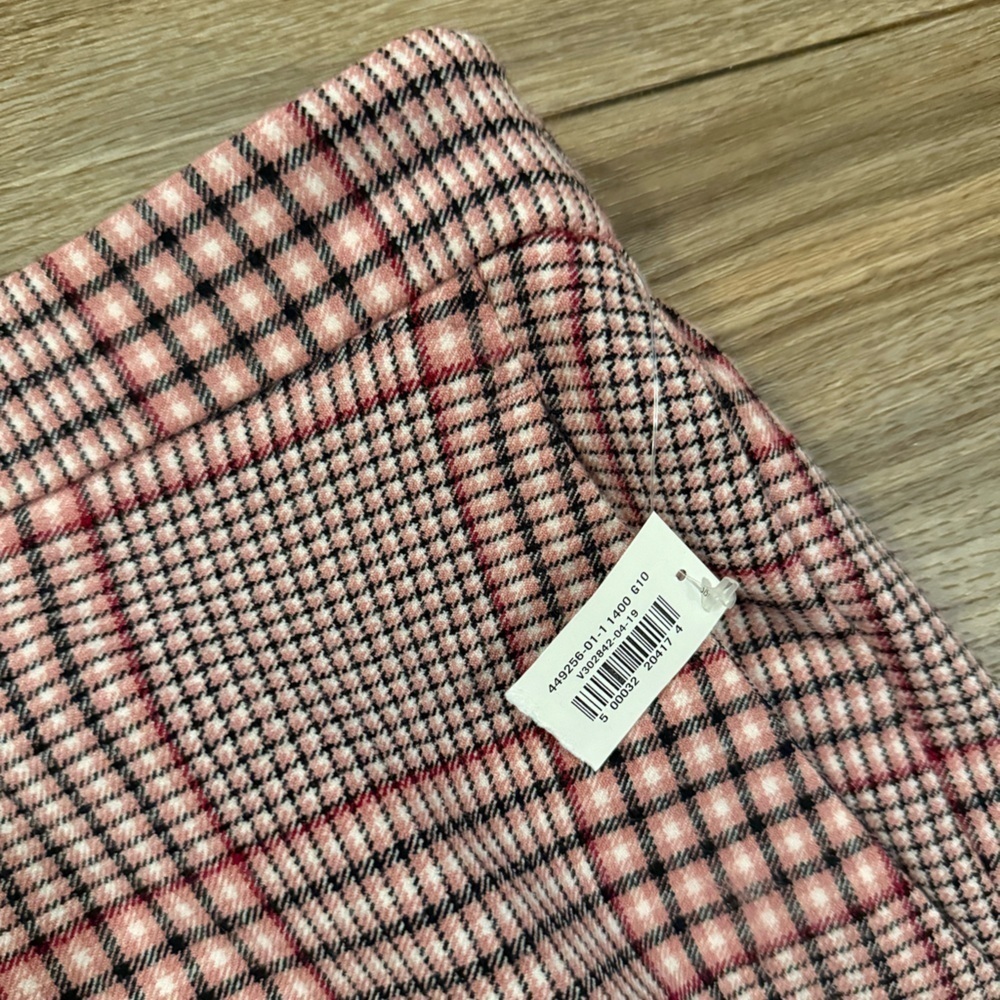 NWT Old Navy Mid-Rise Straight Pink Plaid Pull-On Ankle Pant Size 14 Petite - Picture 6 of 11